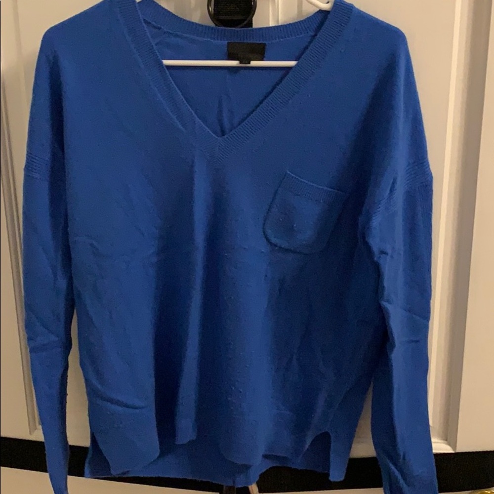 J Crew Blue Italian Cashmere Sweater Size XS